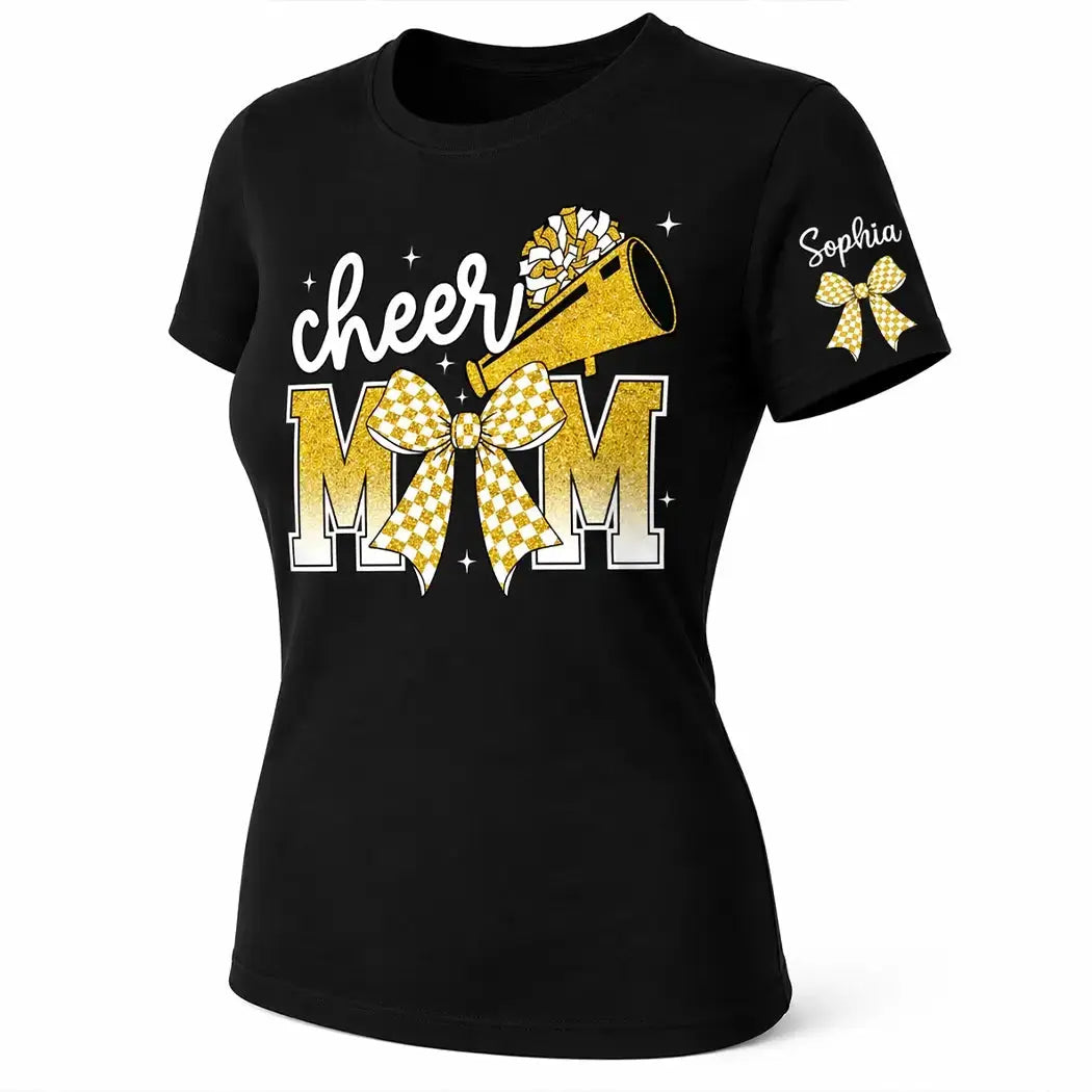 Custom Cheer MoM Bow Sport Shirt - Personalized Gift for Game Day Duconspace