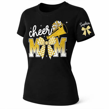 Custom Cheer MoM Bow Sport Shirt - Personalized Gift for Game Day Duconspace