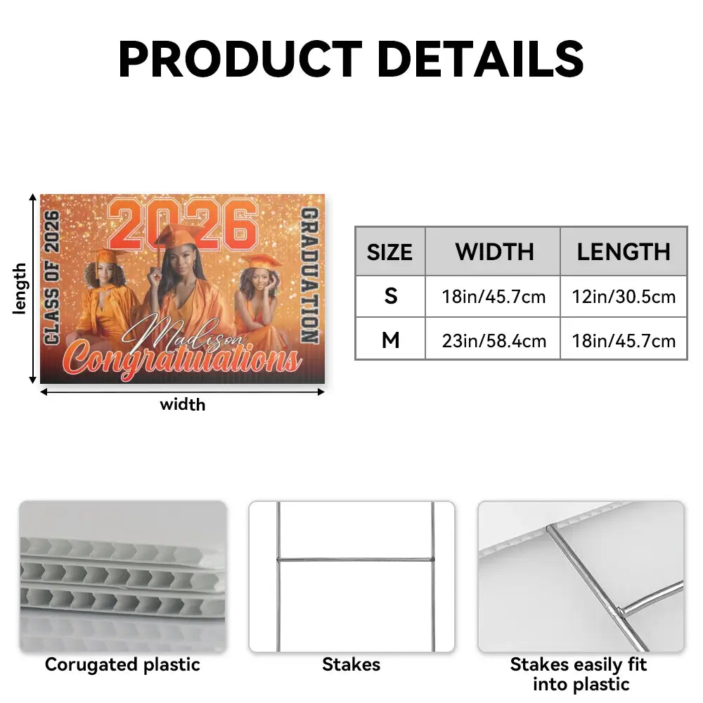 Custom Class of 2026 on Yard Sign - Personalized Gift for Graduation Duconspace