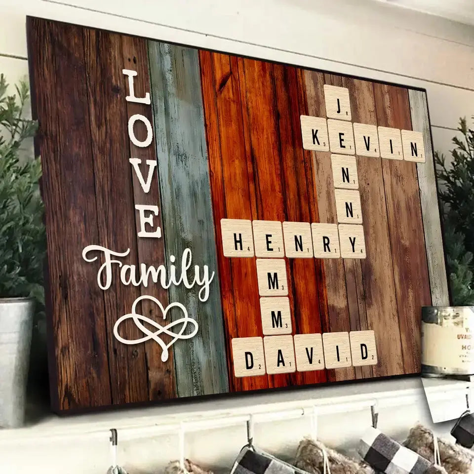 Custom Crossword Art Poster - Personalized Gift for Family Member Duconspace