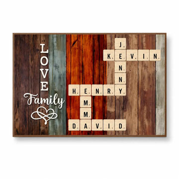 Custom Crossword Art Poster - Personalized Gift for Family Member Duconspace
