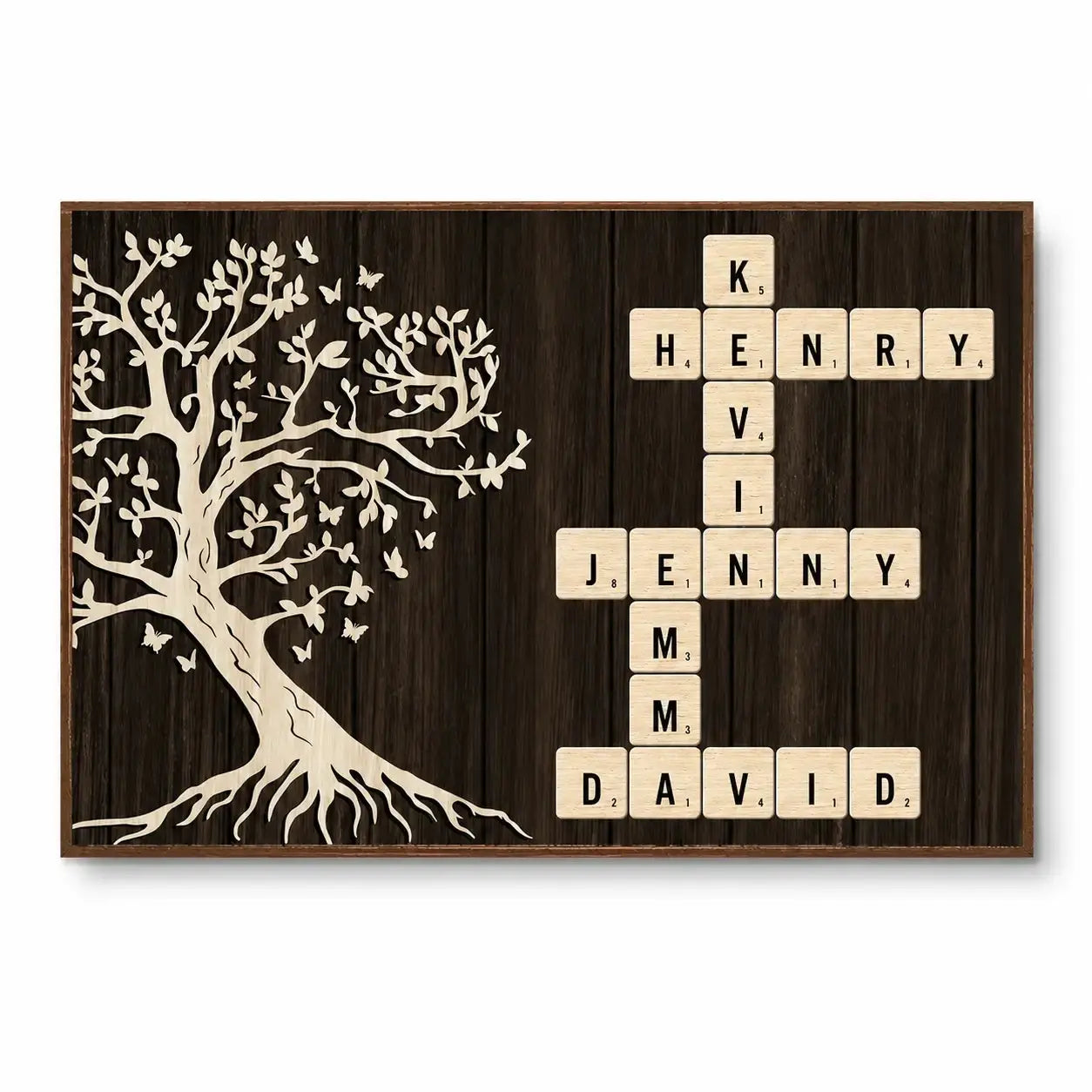 Custom Name On Crossword Poster - Personalized Presents For Family Duconspace