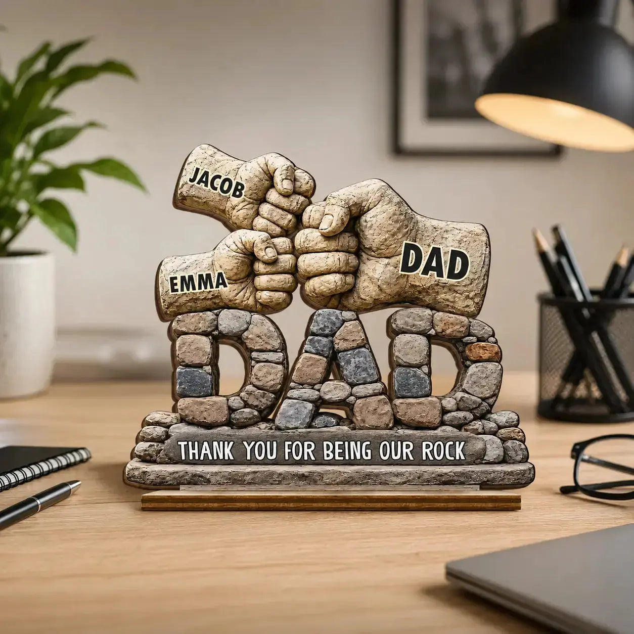 Custom Dad Fist Wooden Plaque Gift Duconspace