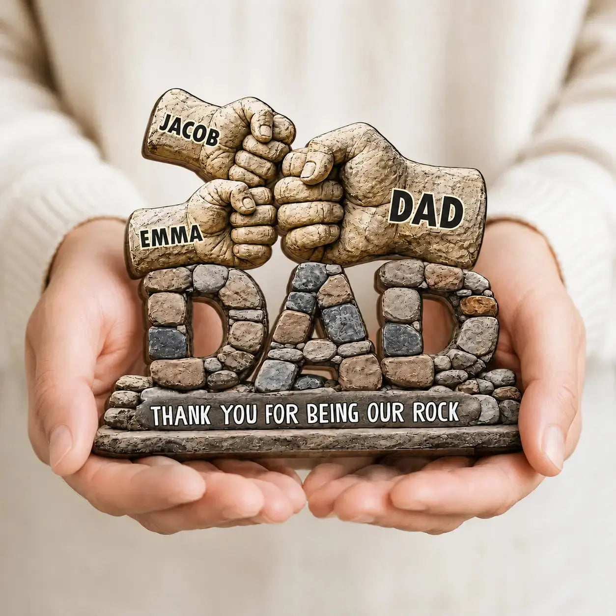 Custom Dad Fist Wooden Plaque Gift