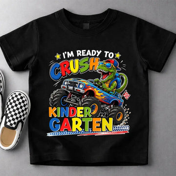 Custom Dino Monster Truck Kids T-Shirt