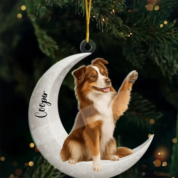 Custom Dog Sit on the Moon - Personalized Ornament, Gift for Pet Lovers Duconspace