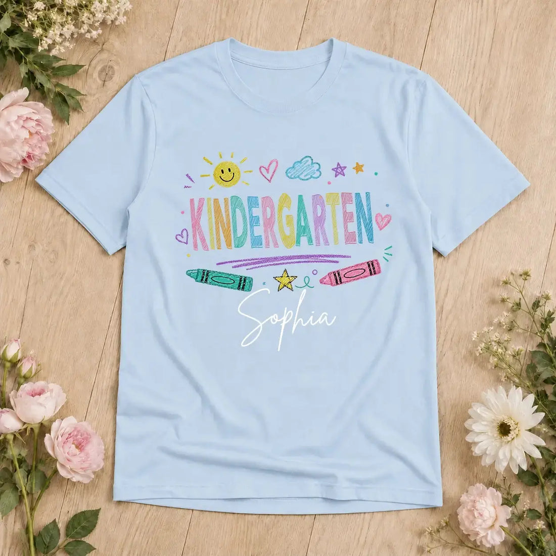 Custom Doodle Crayon shirt - Personalized Back to School Gift