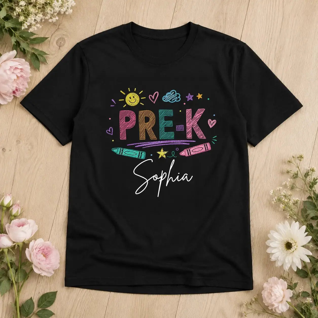 Custom Doodle Crayon shirt - Personalized Back to School Gift