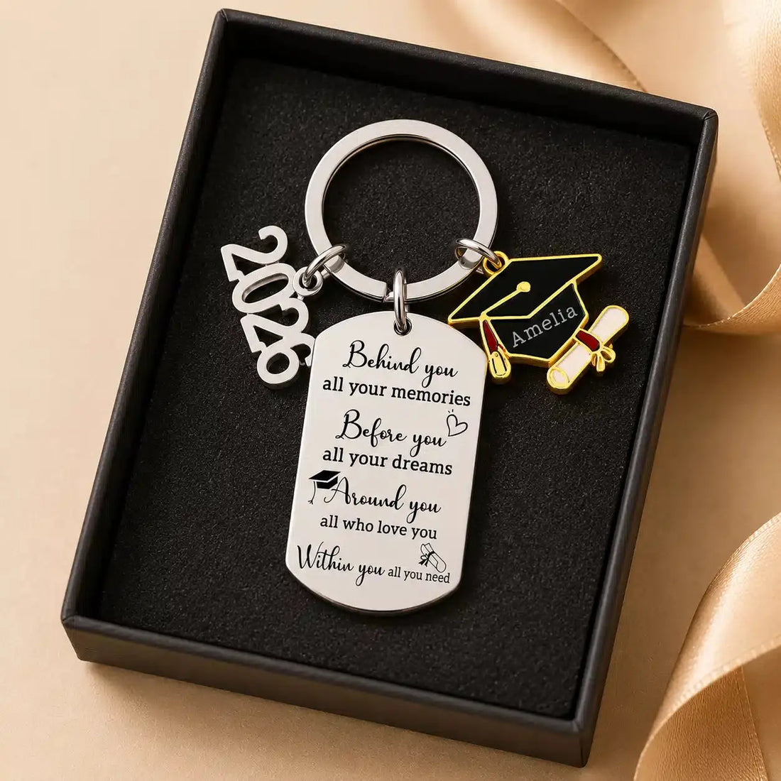 Custom Engraved Graduation Keychain, Graduation Gift Duconspace
