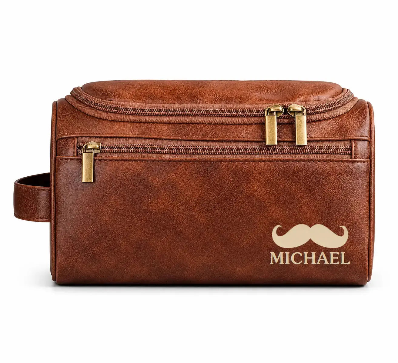 Custom Engraved Leather Toiletry Bag