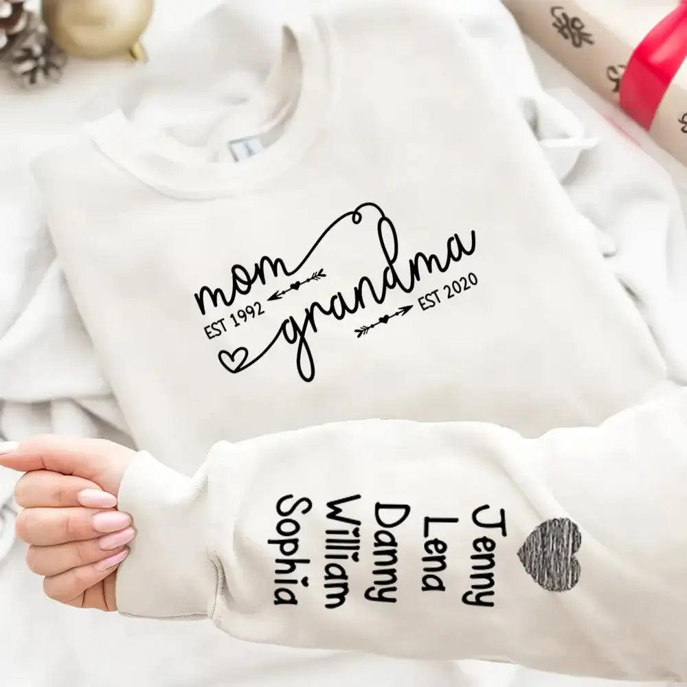 Custom Est Year Sweatshirt - Personalized Gift for Mom, Grandma Duconspace
