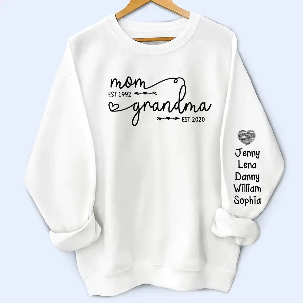 Custom Est Year Sweatshirt - Personalized Gift for Mom, Grandma Duconspace
