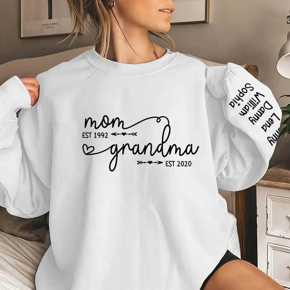 Custom Est Year Sweatshirt - Personalized Gift for Mom, Grandma Duconspace