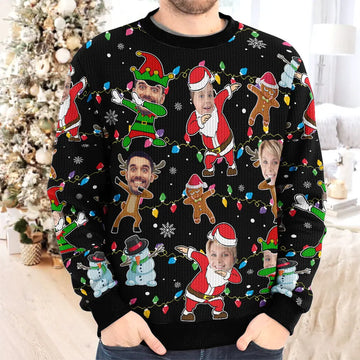 Custom Face Christmas Sweater – Funny Personalized Ugly Sweater