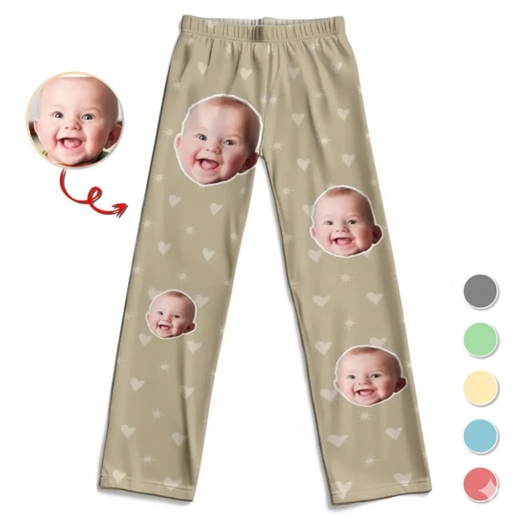 Custom Family Face on Pajama Pants - Personalized  Gift for Family Member