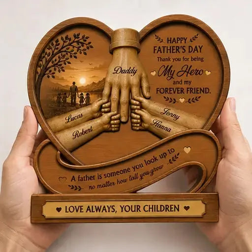 Custom Family Hand Keepsake - Personalized Gift for Dad, Grandpa Duconspace