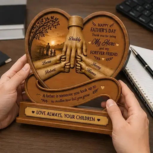 Custom Family Hand Keepsake - Personalized Gift for Dad, Grandpa Duconspace