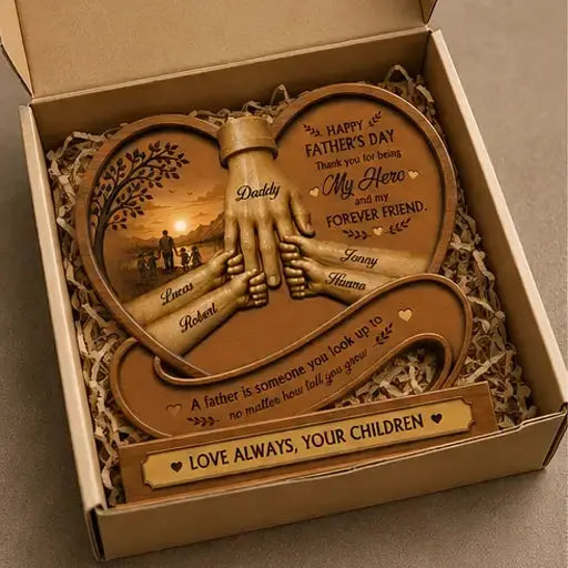 Custom Family Hand Keepsake - Personalized Gift for Dad, Grandpa Duconspace