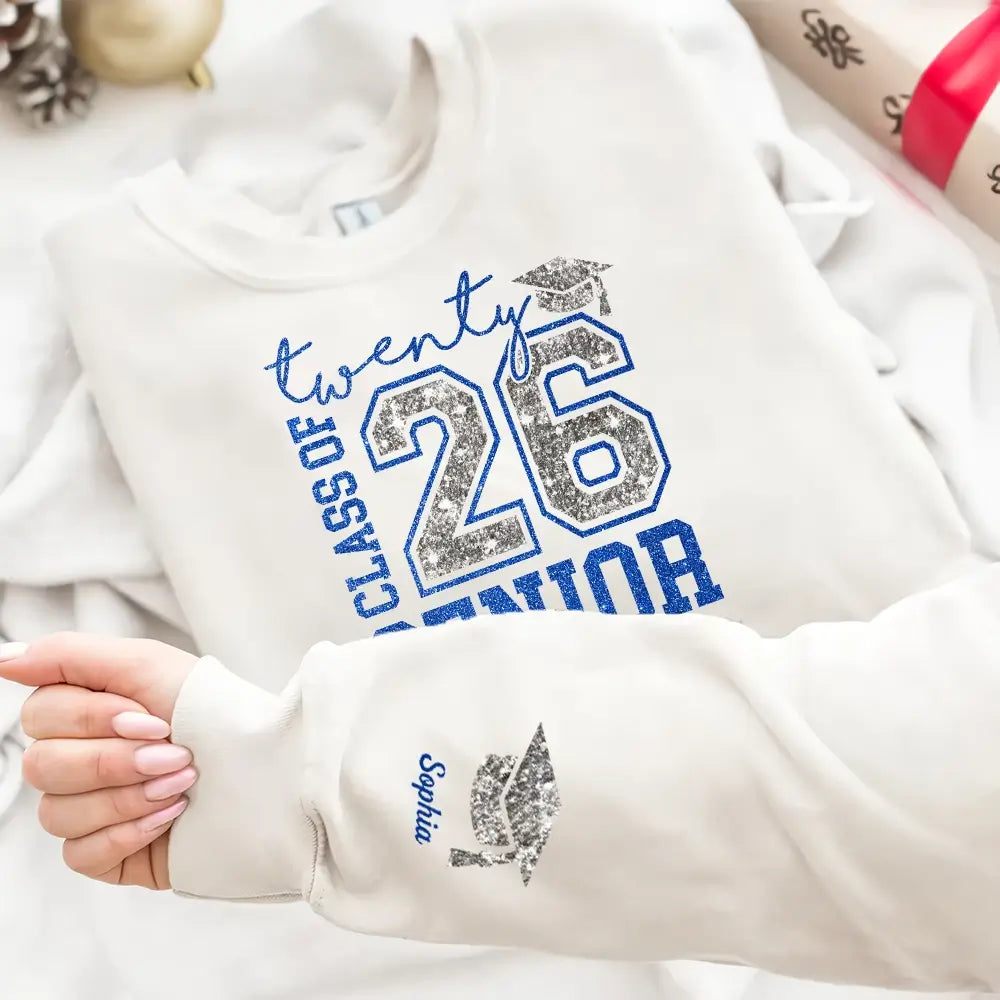 Custom Faux Glitter Senior 2026 Shirt - Personalized Graduation Tee Duconspace