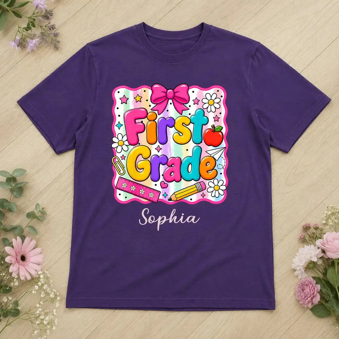 Custom First Grade Back to School Coquette Shirt