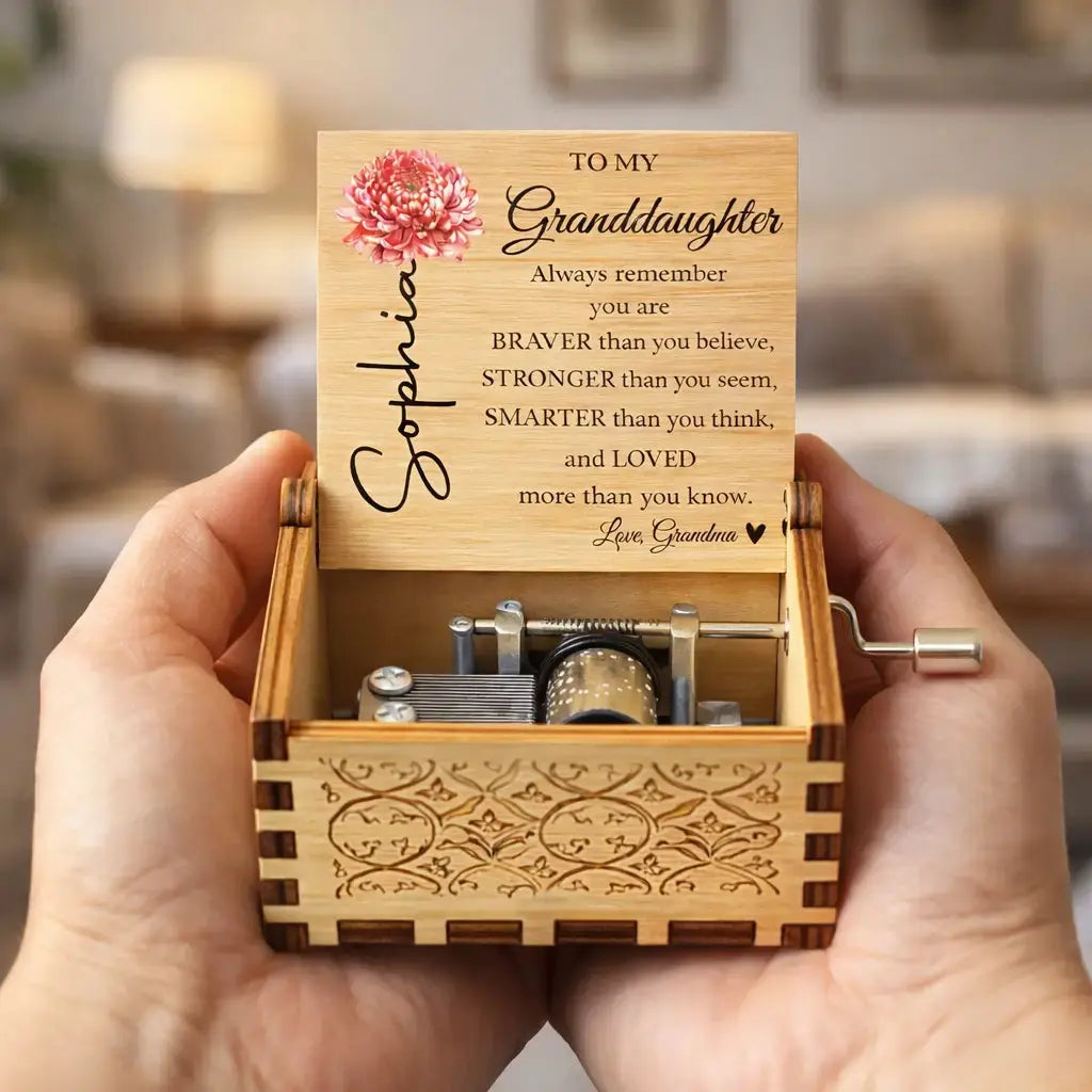 Custom Flower on Music Box - Personalized Gift for Granddaughter Duconspace
