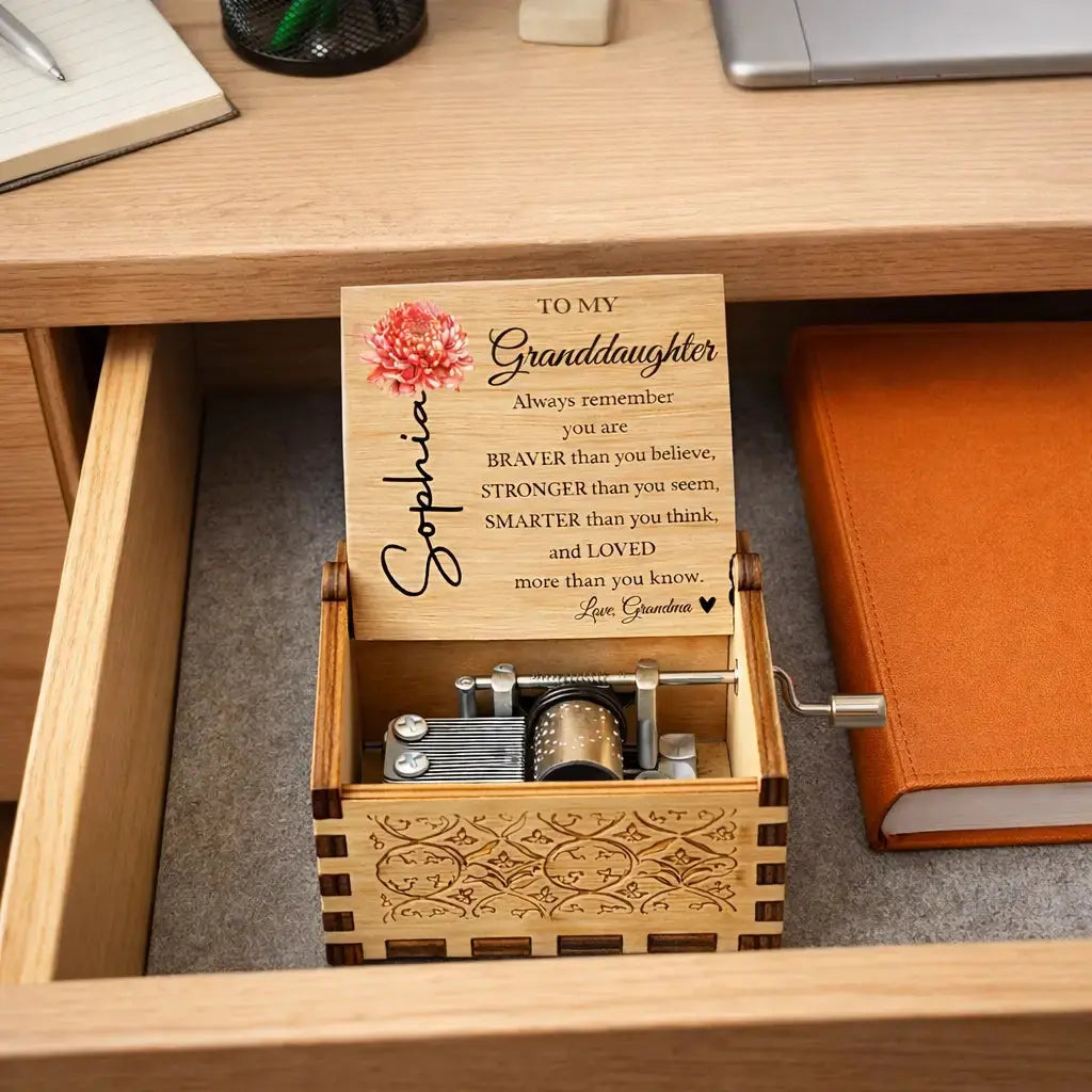 Custom Flower on Music Box - Personalized Gift for Granddaughter Duconspace