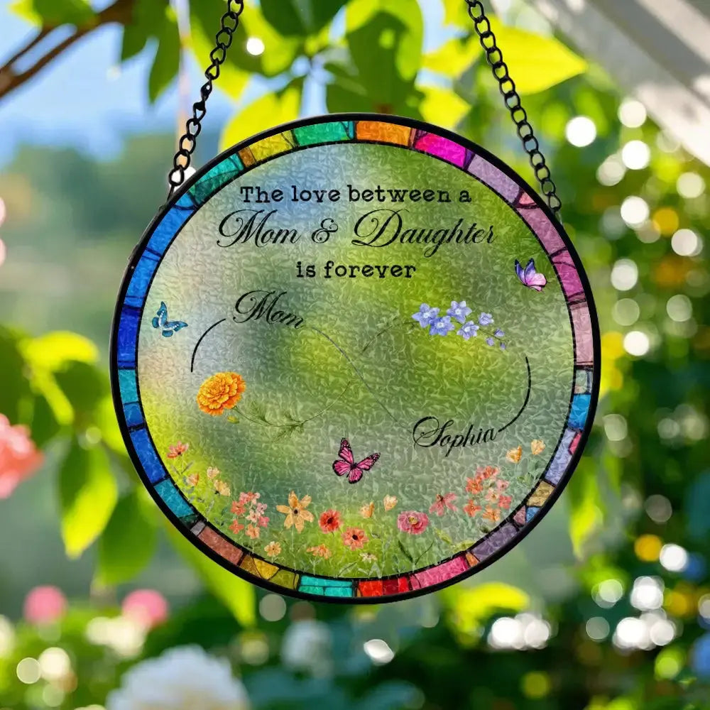 Custom Flower on Suncatcher - Personalized Gift for Mom and Daughter Duconspace