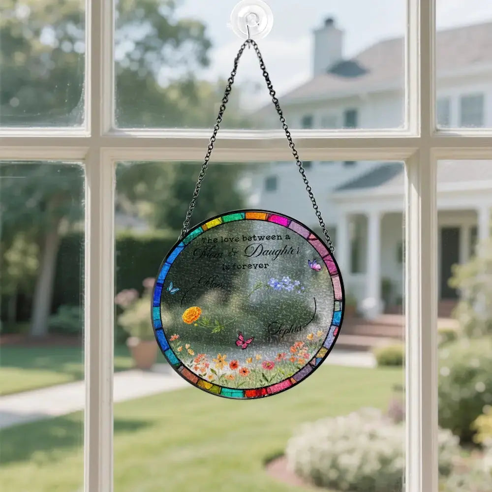 Custom Flower on Suncatcher - Personalized Gift for Mom and Daughter Duconspace