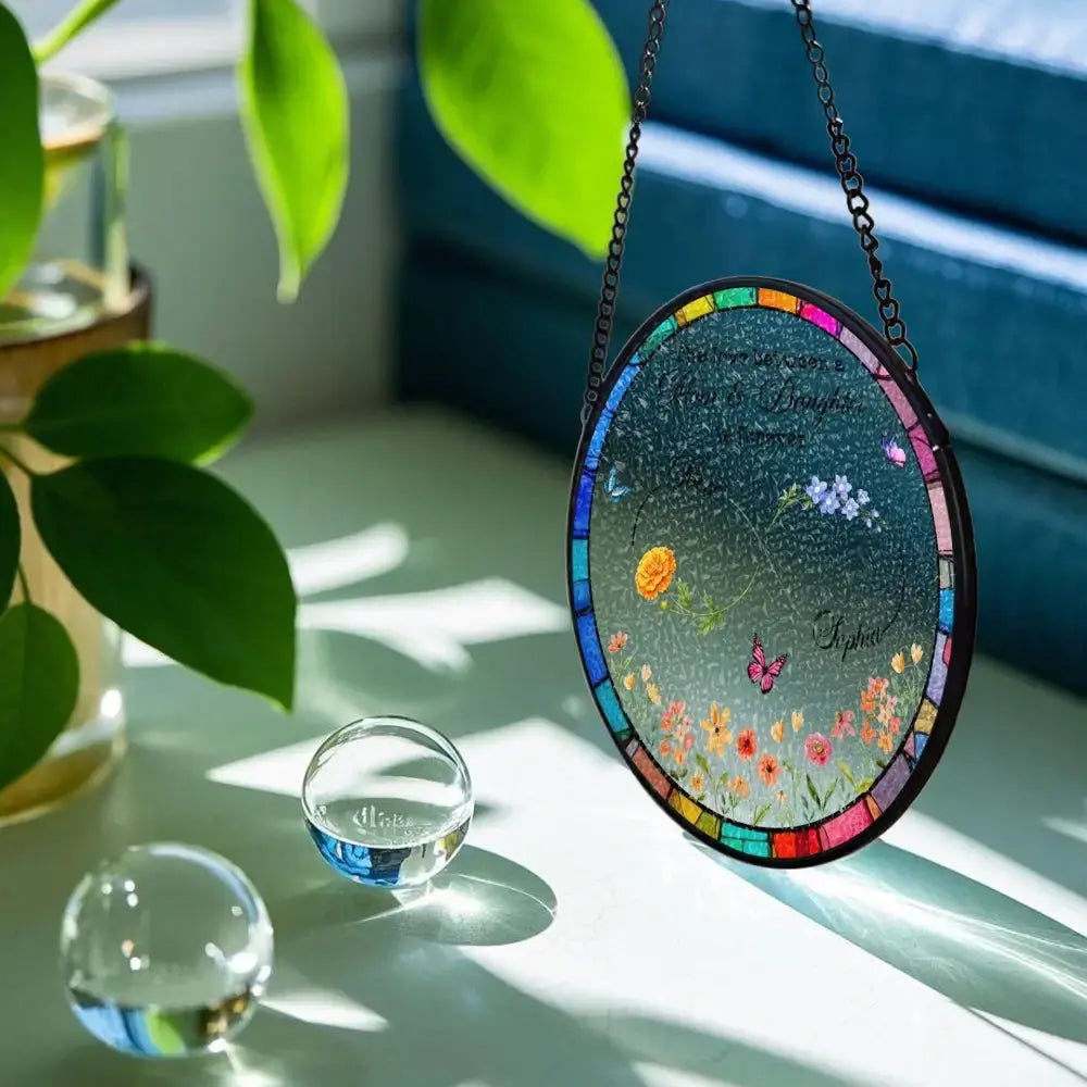 Custom Flower on Suncatcher - Personalized Gift for Mom and Daughter Duconspace