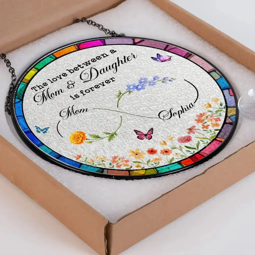 Custom Flower on Suncatcher - Personalized Gift for Mom and Daughter Duconspace