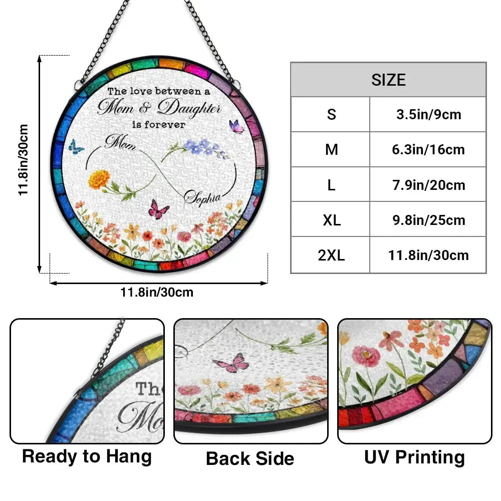 Custom Flower on Suncatcher - Personalized Gift for Mom and Daughter Duconspace