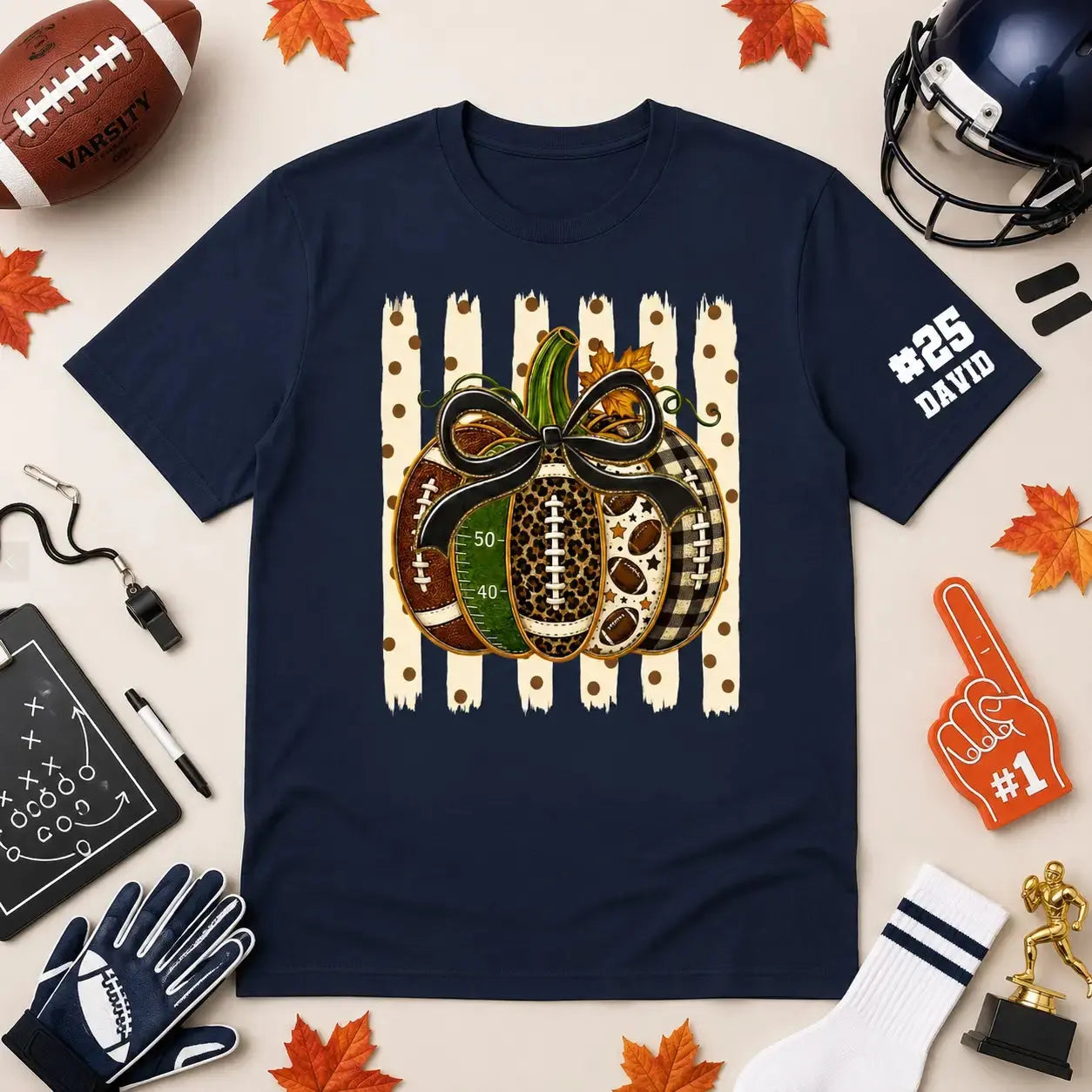 Custom Football Name Number Sleeve Print Apparel