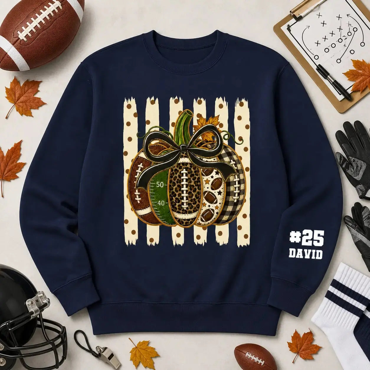 Custom Football Name Number Sleeve Print Apparel