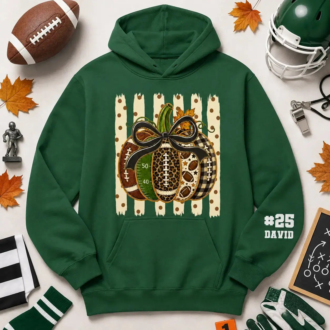 Custom Football Name Number Sleeve Print Apparel