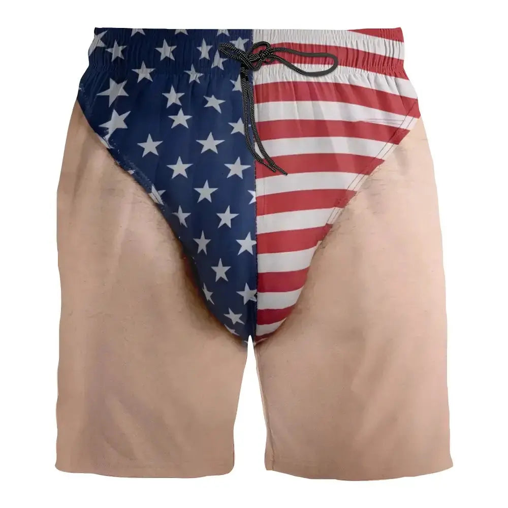 Custom Funny Patriotic Beach Shorts - Personalized Summer Gift for Men Duconspace