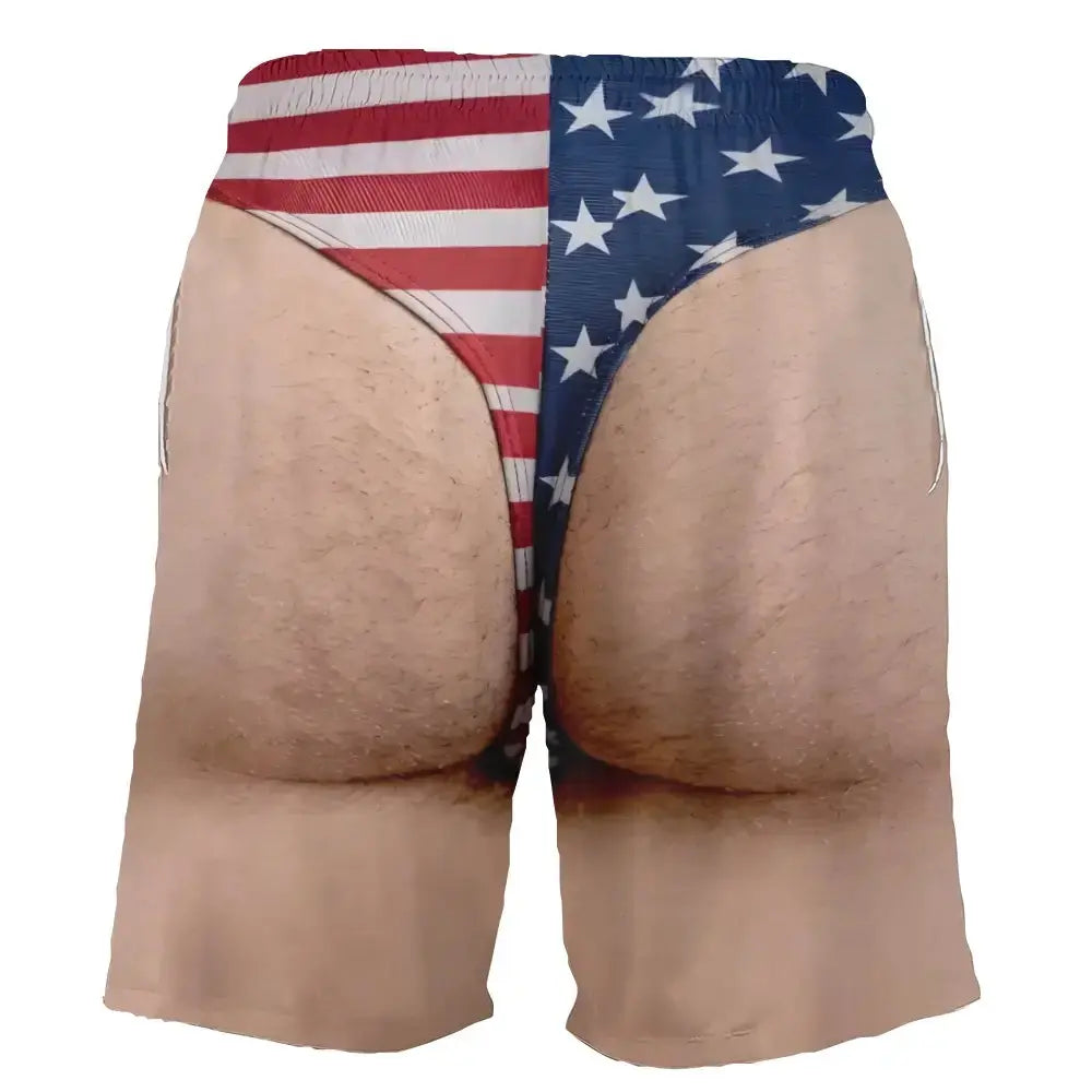 Custom Funny Patriotic Beach Shorts - Personalized Summer Gift for Men Duconspace