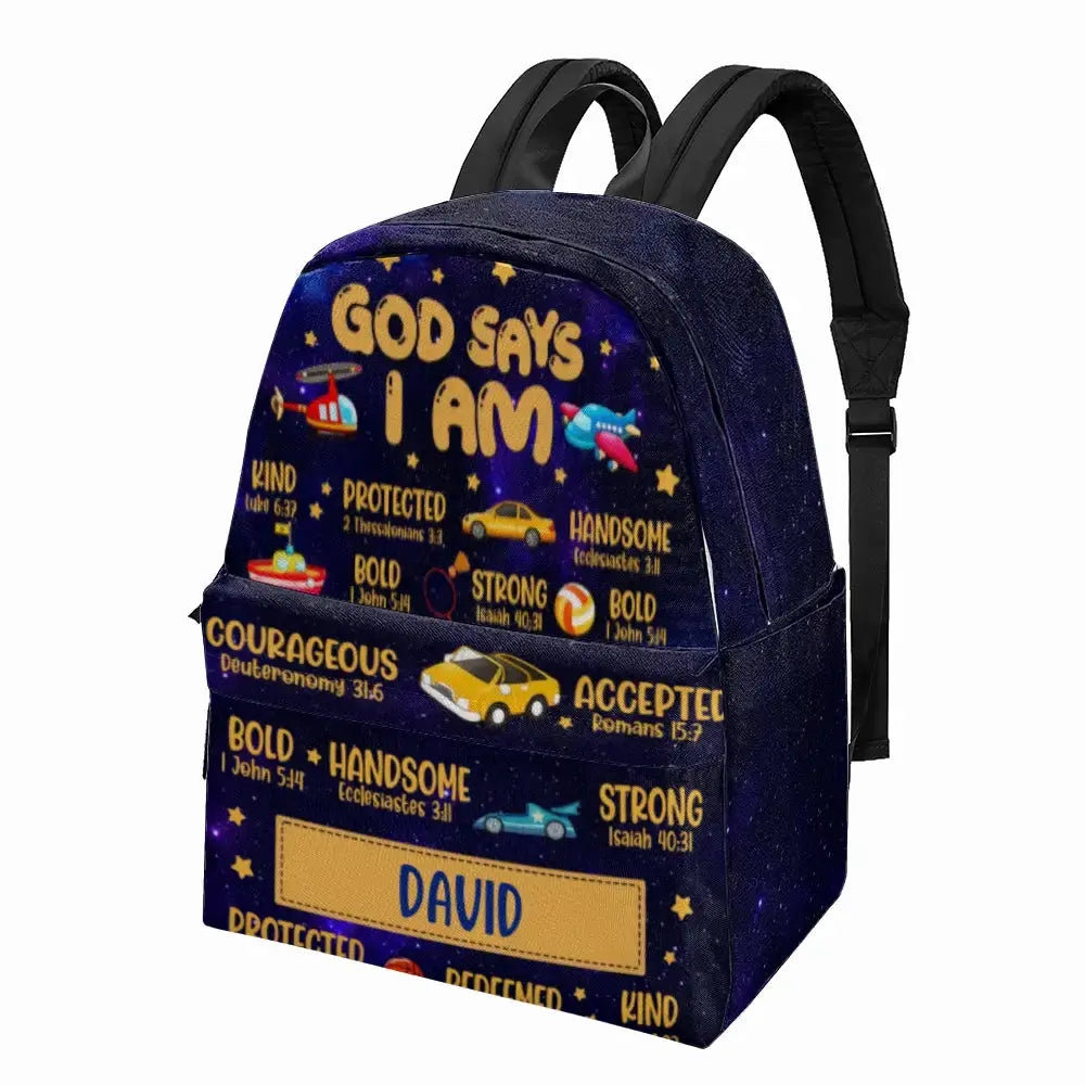 Custom God Says I Am Backpack - Personalized Gift for Boy, Girl