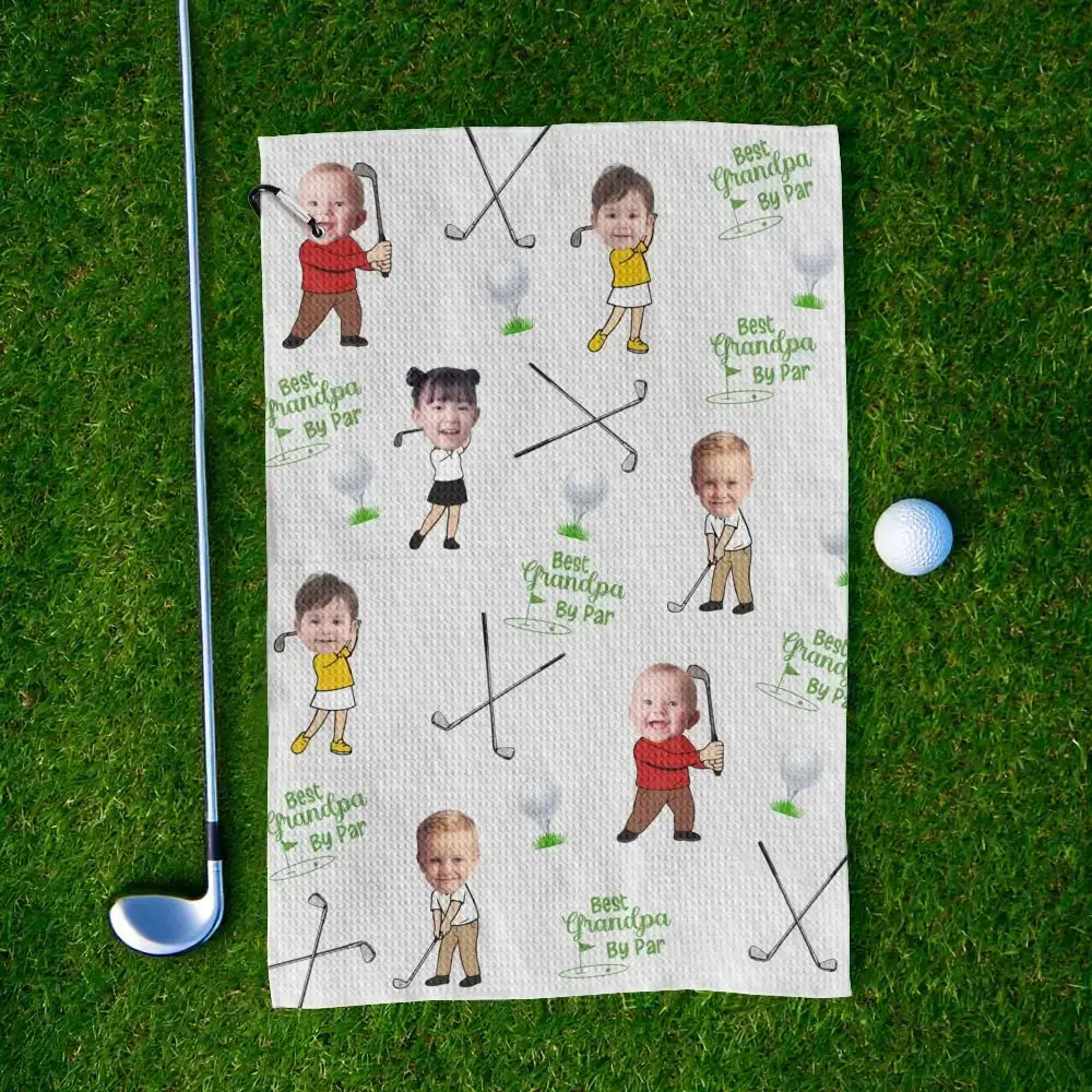 Custom Golf Towel With Kid’s Photo - Personalized Gift for Father's Day Duconspace
