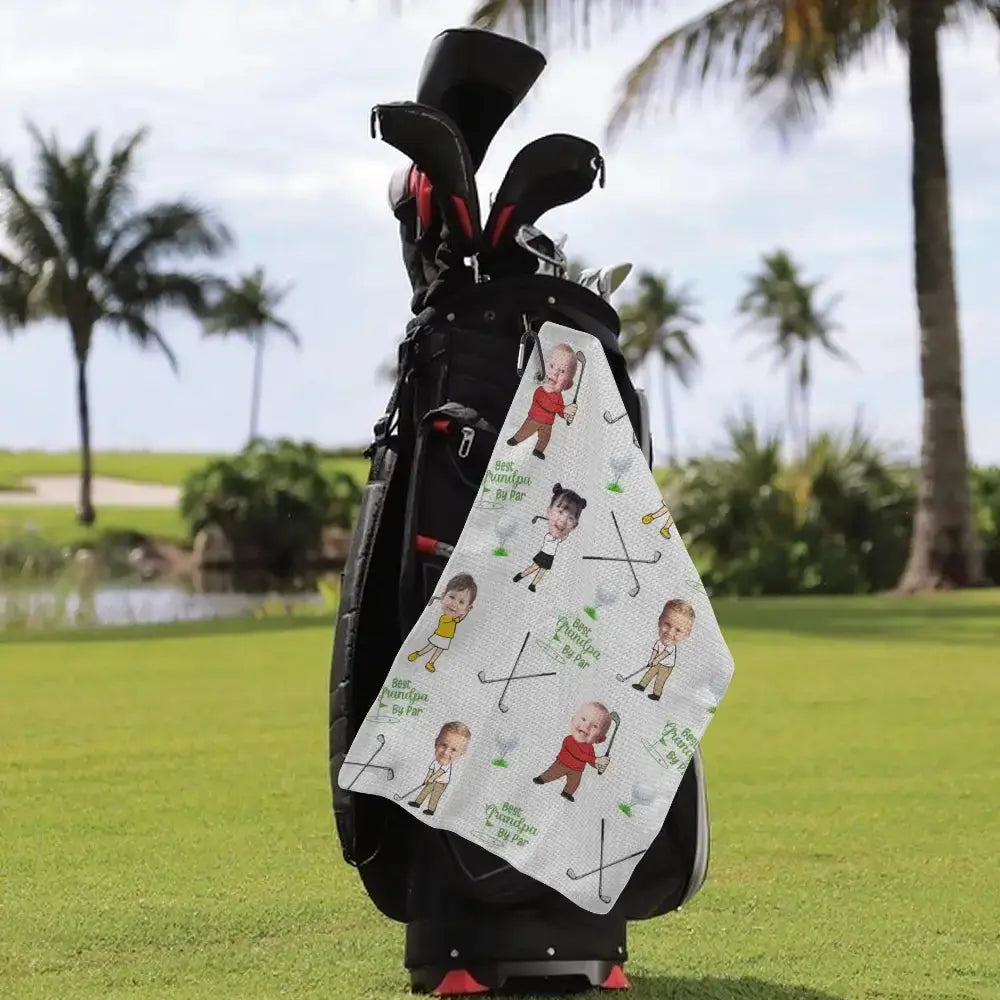 Custom Golf Towel With Kid’s Photo - Personalized Gift for Father's Day Duconspace
