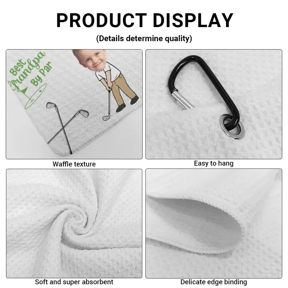 Custom Golf Towel With Kid’s Photo - Personalized Gift for Father's Day Duconspace