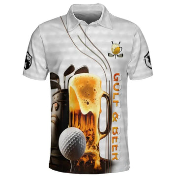 Custom Golf and Beer Polo Shirt - Personalized Gift for Golfer Duconspace