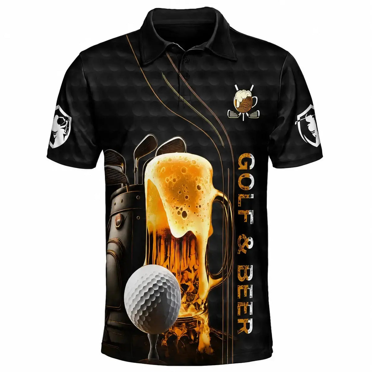 Custom Golf and Beer Polo Shirt - Personalized Gift for Golfer Duconspace