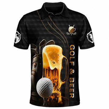Custom Golf and Beer Polo Shirt - Personalized Gift for Golfer Duconspace