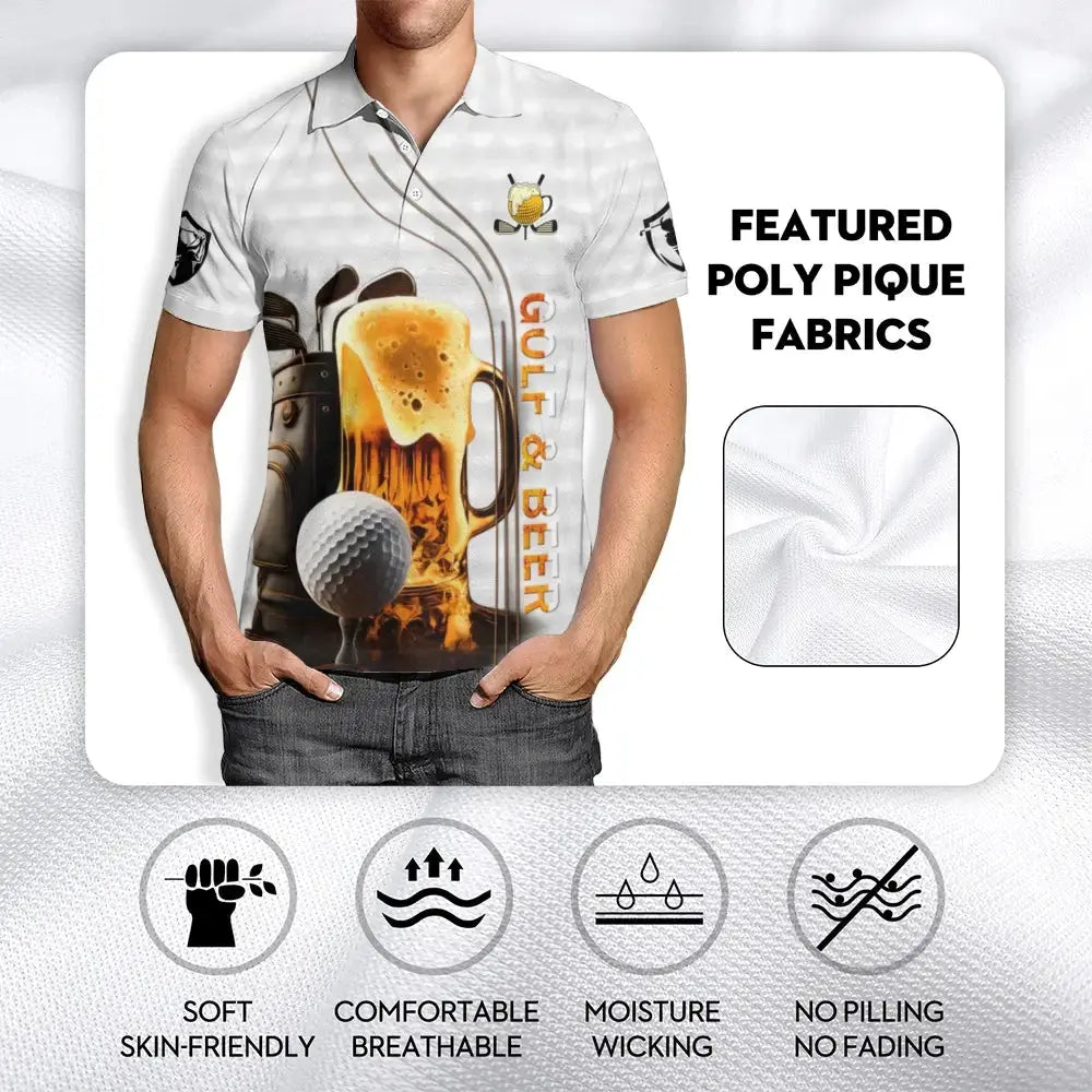 Custom Golf and Beer Polo Shirt - Personalized Gift for Golfer Duconspace