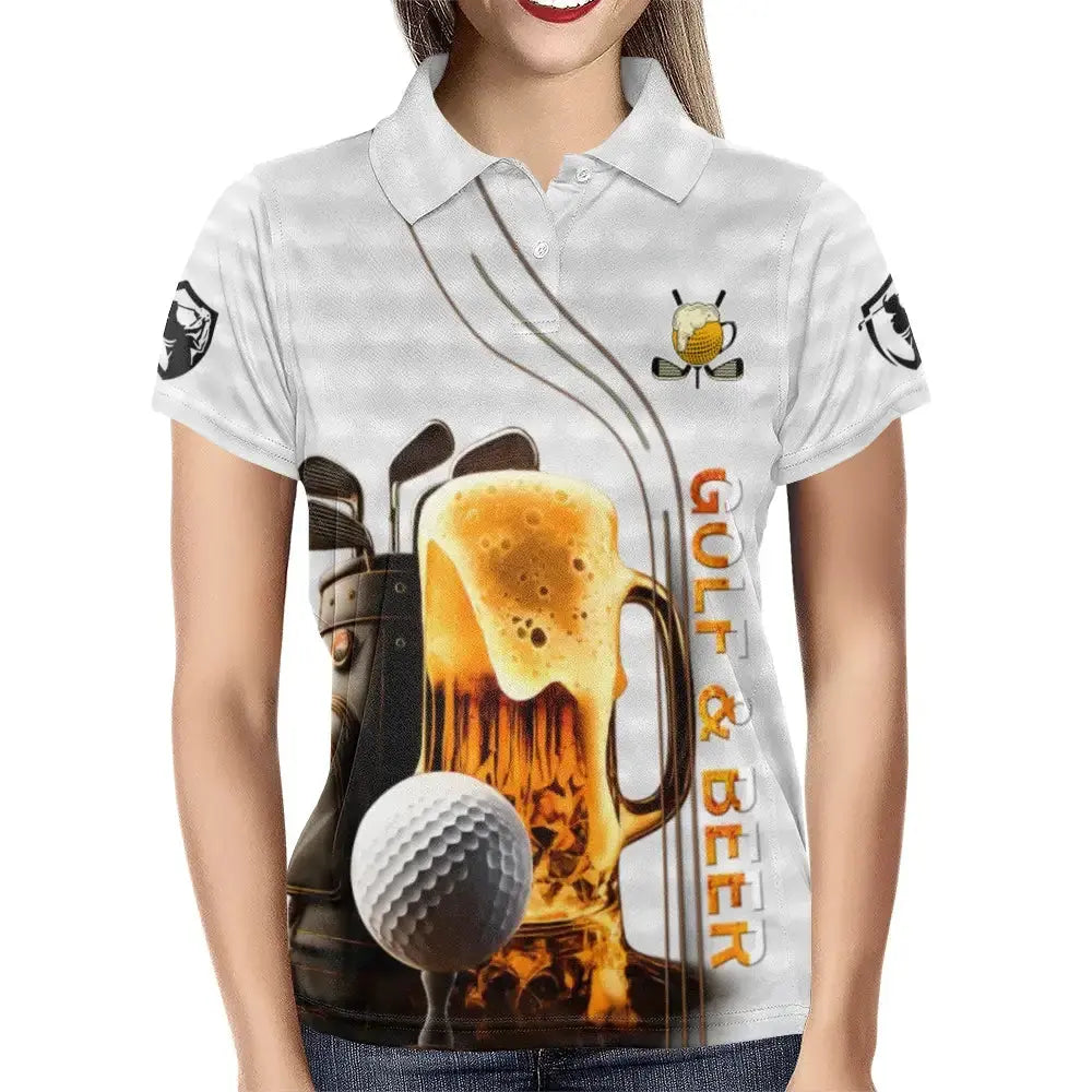 Custom Golf and Beer Polo Shirt - Personalized Gift for Golfer Duconspace