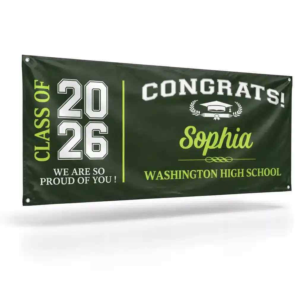 Custom Graduation Banner Class of 2026 Name Gift Duconspace