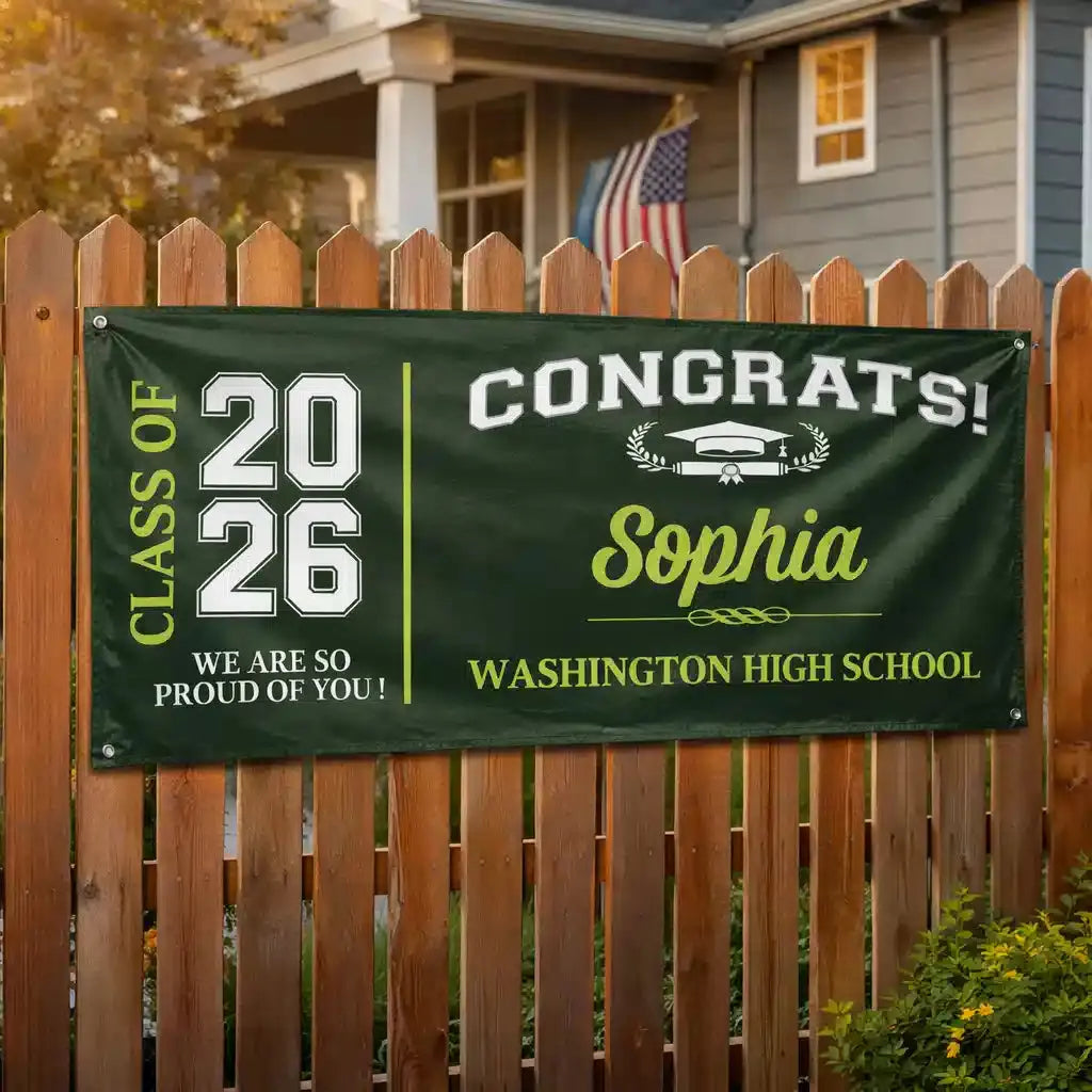 Custom Graduation Banner Class of 2026 Name Gift Duconspace