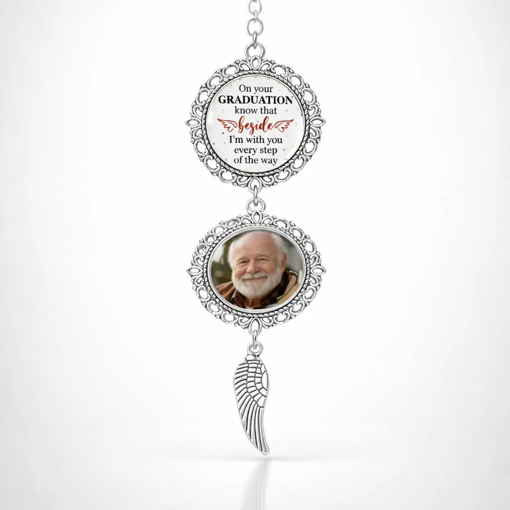 Custom Graduation Tassel Photo Charm, Walking Beside You Every Step Duconspace