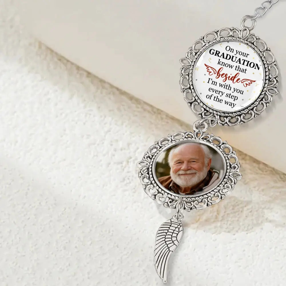 Custom Graduation Tassel Photo Charm, Walking Beside You Every Step Duconspace