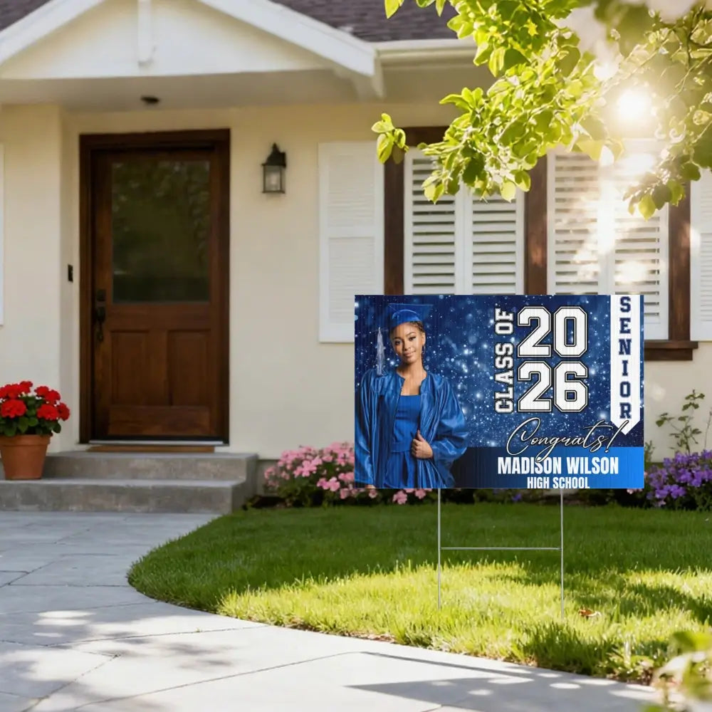 Custom Graduation Yard Sign Class of 2026 Photo Senior Duconspace